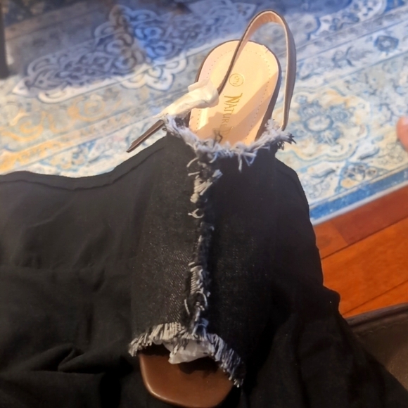 Nature Breeze Shoes - Nature Breeze Black jeans chunk heels Size 9
